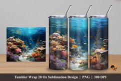 Sea Aquarium Tumbler Wrap Sublimation Design 5 Product Image 1