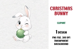 Christmas Bunny, Cute Clipart Product Image 1