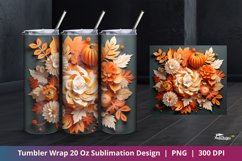 Fall Autumn Floral Leaves Tumbler Wrap Sublimation 5 Product Image 1