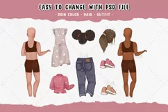 Family clipart with separated skin, Family illustration PNG Product Image 4