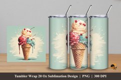 Vintage Ice Tumbler Wrap Sublimation Design 5 Product Image 1