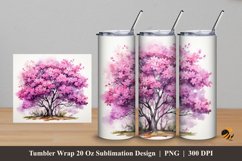 Bougainvillea Abstract Tumbler Wrap Sublimation Design 5 Product Image 1