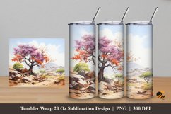 Bougainvillea Tumbler Wrap Sublimation Design 5 Product Image 1