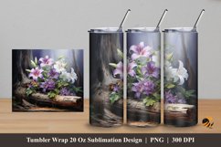 African Violet Tumbler Wrap Sublimation Design 5 Product Image 1