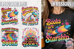 Book Lovers Quote Colorful Clipart PNG Sublimation 4 Designs Product Image 1