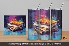 Book Art Color Tumbler Wrap Sublimation Design 5 Product Image 1