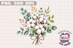 Floral Clipart Sublimation Design Eucalyptus Coton PNG Product Image 1