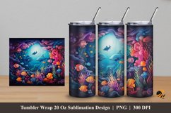Colorful Ocean Tumbler Wrap Sublimation Design 5 Product Image 1