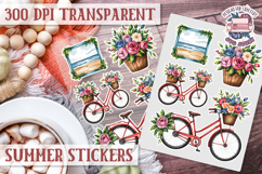 Summer Vibes sticker sheet Beach Scrapbook PNG Flowers Product Image 1