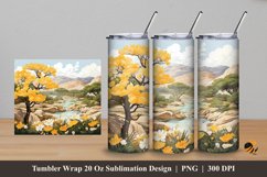 View of Euphorbia Tumbler Wrap Sublimation Design 5 Product Image 1