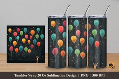 Children Balloons Tumbler Wrap Sublimation Design 5 Product Image 1