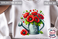 Spring Flower Poppy Sublimation Design PNG Garden Quote Product Image 1