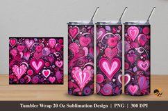 Cute Pink Love Tumbler Wrap Sublimation Design 5 Product Image 1