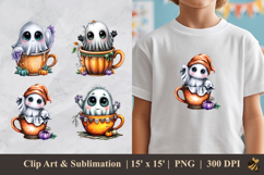 Adorable Ghost DTF Sublimation Clipart Design Product Image 1