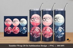Sakura Illustration Tumbler Wrap Sublimation Design 5 Product Image 1
