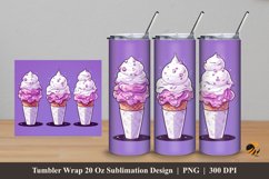 Purple Ice Cream Tumbler Wrap Sublimation Design 5 Product Image 1