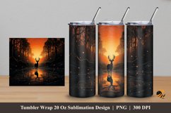 Wild Deer Tumbler Wrap Sublimation Design 5 Product Image 1