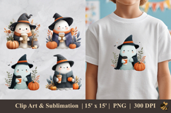 Cute Halloween Ghost DTF Sublimation Clipart Design Product Image 1