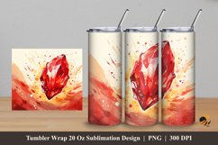 Red Crystal Tumbler Wrap Sublimation Design 5 Product Image 1