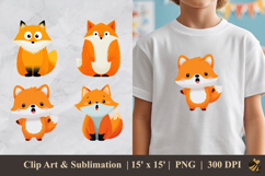 Winter Cute Fox DTF Sublimation Clipart Design Product Image 1