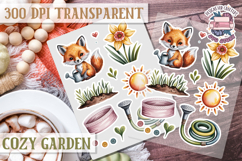 Cozy Garden sticker sheet Flowers Botanical PNG Cute Product Image 1