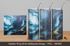 Teal Marble Tumbler Wrap Sublimation Design 5 Product Image 1
