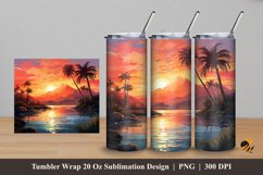 Ancient Sunset Tumbler Wrap Sublimation Design 5 Product Image 1