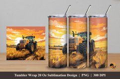 Tractor And Field Tumbler Wrap Sublimation Design 5 Product Image 1