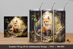 Wolf Painting Tumbler Wrap Sublimation Design 5 Product Image 1