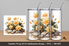 Dahlia Plants Tumbler Wrap Sublimation Design 5 Product Image 1