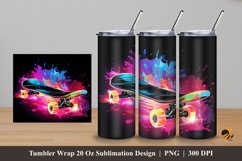 Skate Board Effect Tumbler Wrap Sublimation Design 5 Product Image 1