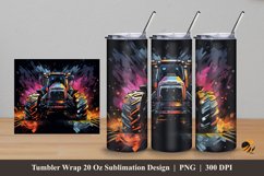 Cool Buldozer Tumbler Wrap Sublimation Design 5 Product Image 1