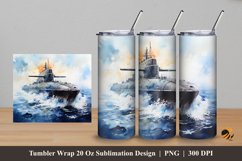 Tanker Tumbler Wrap Sublimation Design 5 Product Image 1