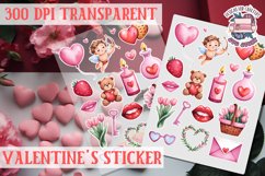 Love sticker Sheet Valentine Day Lovers Funny Heart PNG Product Image 1