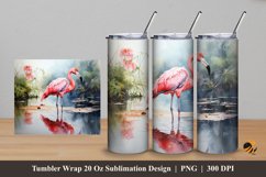 Flamingo Bird Tumbler Wrap Sublimation Design 5 Product Image 1