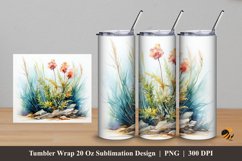 Beautiful Plant Tumbler Wrap Sublimation Design 5 Product Image 1