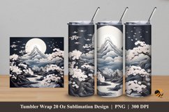 3D White Sakura Tumbler Wrap Sublimation Design 5 Product Image 1