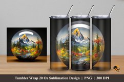 Aero Garden Illustration Tumbler Wrap Sublimation Design 5 Product Image 1