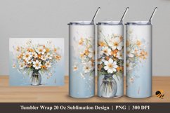 Babys Breath Flower Tumbler Wrap Sublimation Design 5 Product Image 1