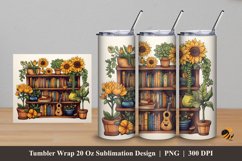 Library Tumbler Wrap Sublimation Design 5 Product Image 1