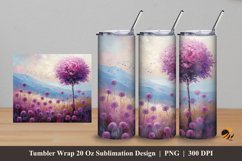Purple Allium Tumbler Wrap Sublimation Design 5 Product Image 1