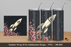 Handdrawn Rocket Tumbler Wrap Sublimation Design 5 Product Image 1