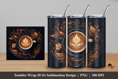Mocca Art Tumbler Wrap Sublimation Design 5 Product Image 1