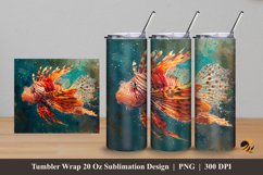 Lionfish Abstract Tumbler Wrap Sublimation Design 5 Product Image 1