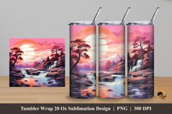 Peaceful View Tumbler Wrap Sublimation Design 5 Product Image 1