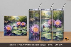 Wild Lotus Tumbler Wrap Sublimation Design 5 Product Image 1