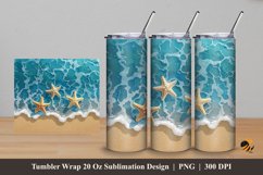 Sand Beach Tumbler Wrap Sublimation Design 5 Product Image 1