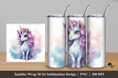 Unicorn Tumbler Wrap Sublimation Design 5 Product Image 1