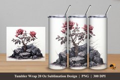 Hill Rose Tree Tumbler Wrap Sublimation Design 5 Product Image 1