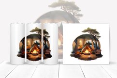 Camping by Night Watercolor Clipart Sublimation 16 Design Product Image 5